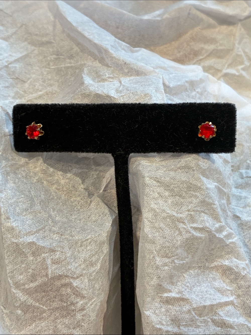 10K Ruby Stud Earrings with 10K Backs by the Plainville Stock Company